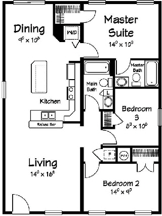 Bayville 1 Ranch  Modular Home Floor Plan Designed For Coastal Communities